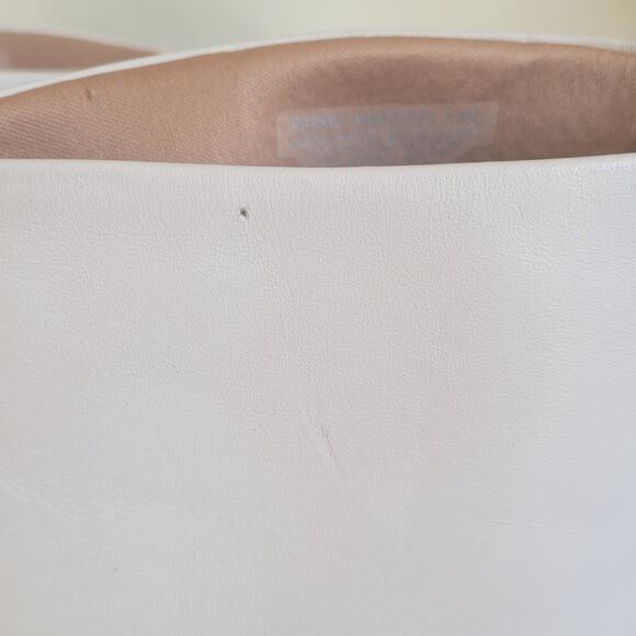 STEVE MADDEN Padmy Knee High Leather Block Heel Boots Ivory sz 7.5 - Picture 10 of 11